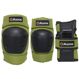 RAZOR YOUTH PAD SET - OLIVE GREEN (3pc)